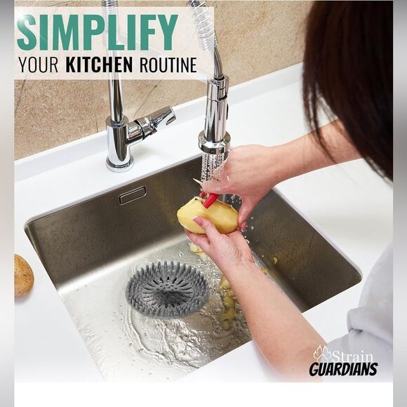 NWT (2) Strain Guardians Durable Silicone Sink Drain Strainers, Clog Free - Picture 6 of 9